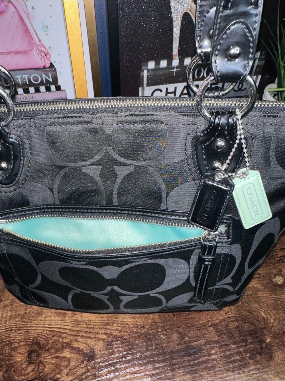 Coach Signature Jacquard Tote Shoulder - Gem